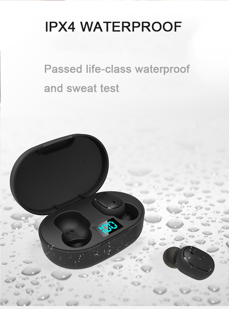 2020 New Mini Headphones Waterproof Sport Bluetooth 5.0 LCD Power Display Wireless Earphone