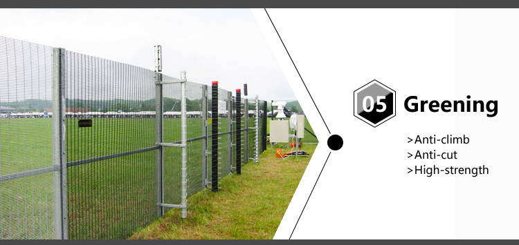 Anti Climb and Anti Cut 358 high security fence with Electric Alarm System Highway Fence Airport
