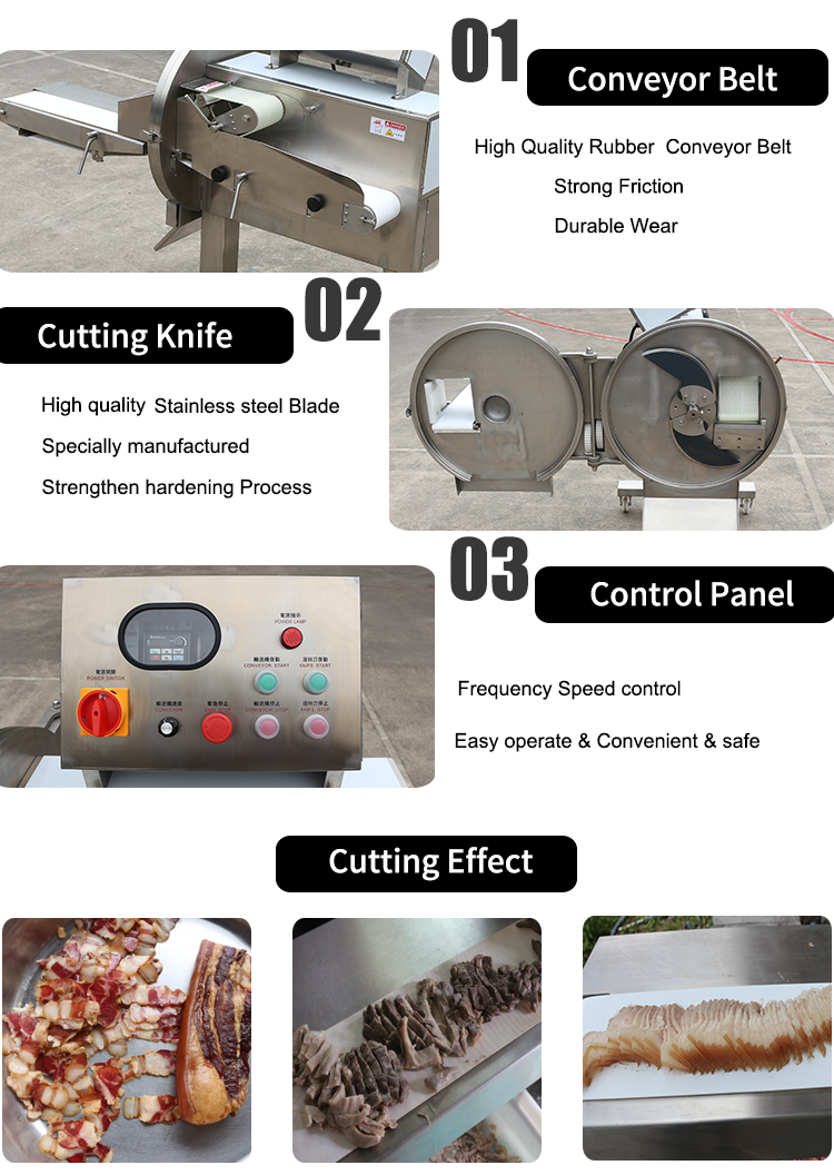 Adjustable automatic meat cutting machine