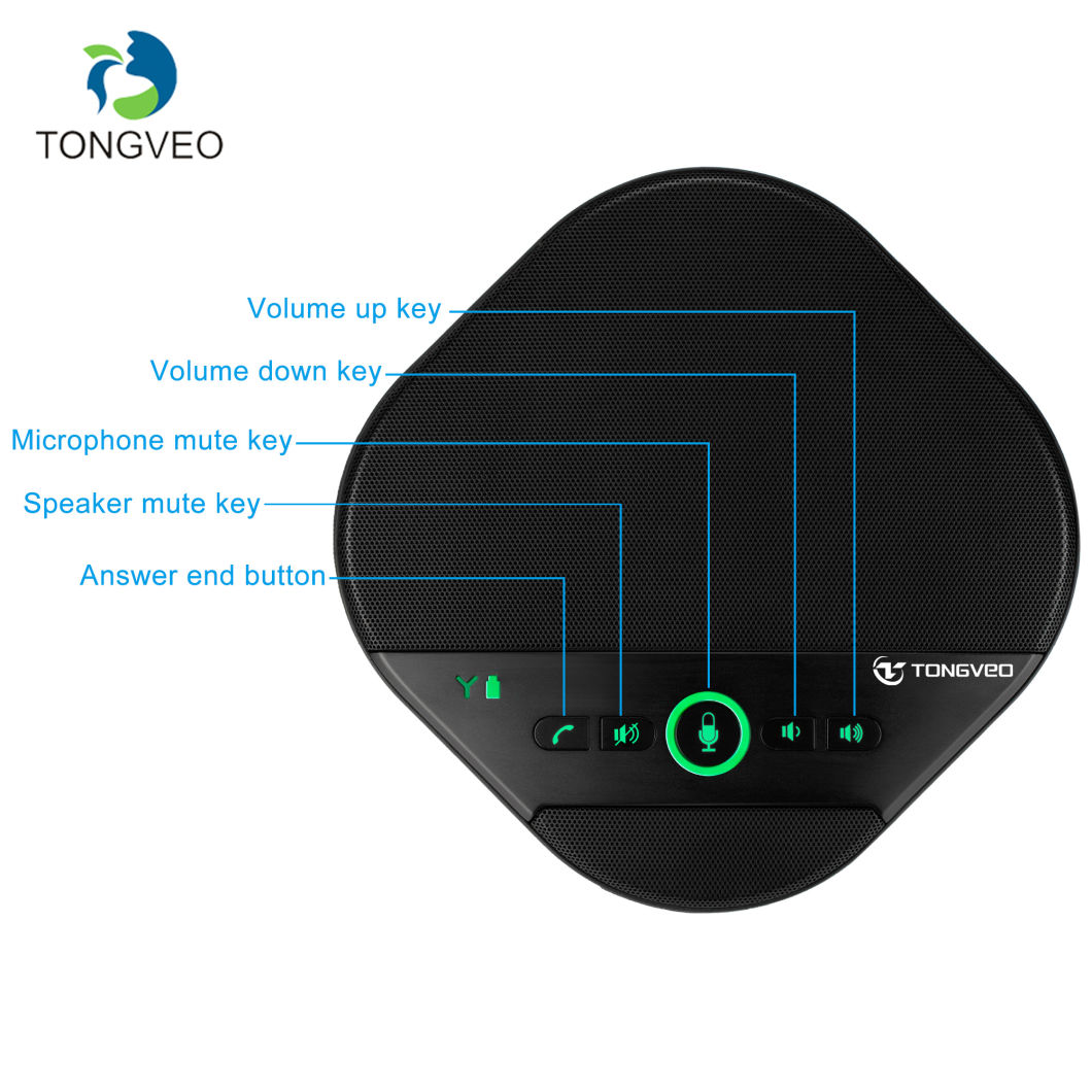 Professional Meeting Table Conference Speakerphone USB Omnidirectional 3.5mm Wireless Microphone