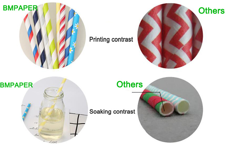 Striped or Full Color 60GSM 14mm 15mm Width Patterned Straw Paper Roll For Party