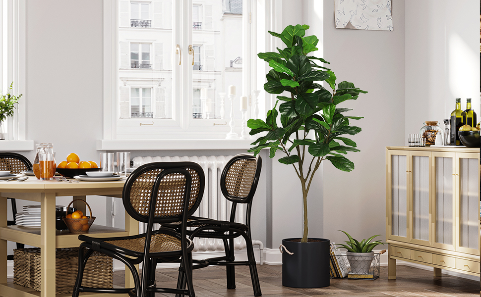 faux fiddle leaf fig plant artificial trees fake trees indoor tall fake trees for home decor 