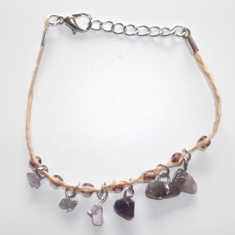 semi Gem Stone Amethyst Charm Bracelets
