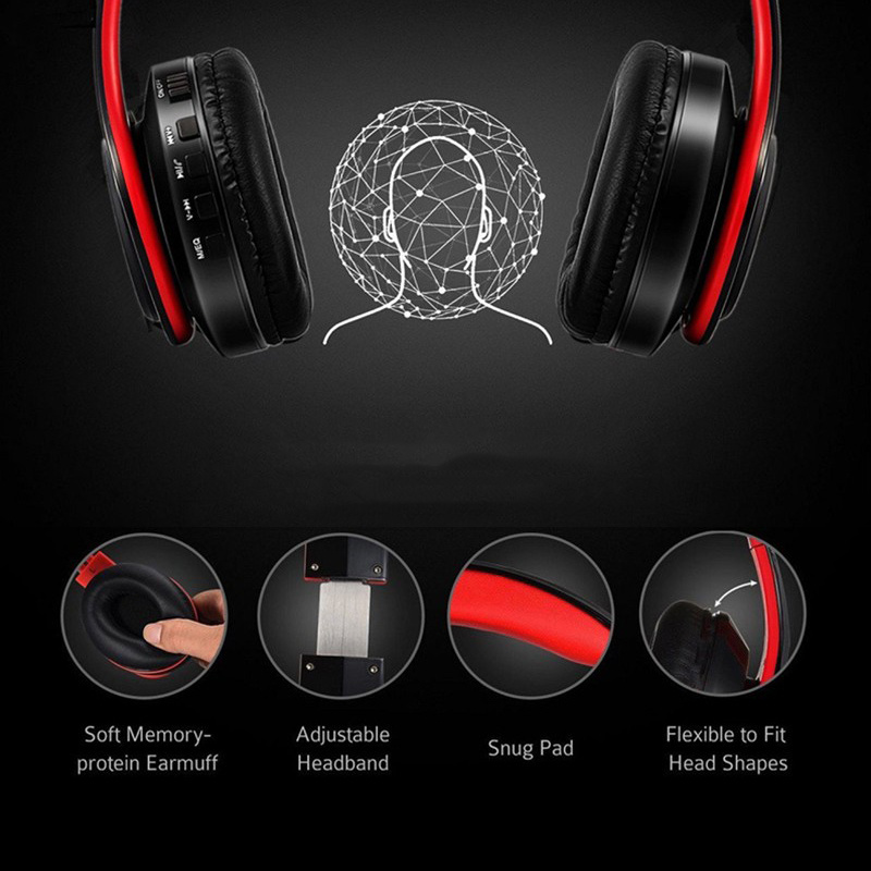 B7 Headsets Wireless Headphones Bluetooth Headphone Gaming Headset Stereo Foldable with Mic Sport Noise-Cancellation for PC