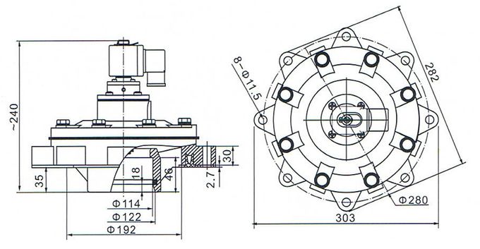 DMF-Y-102S SBFEC Type Embedded Pulse Jet Valve For Dust Extraction 0