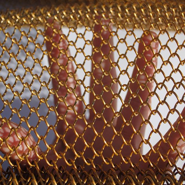 Gold Stainless Steel Diamond Shape Decorative Metal Mesh For Curtain Or Decoration 1