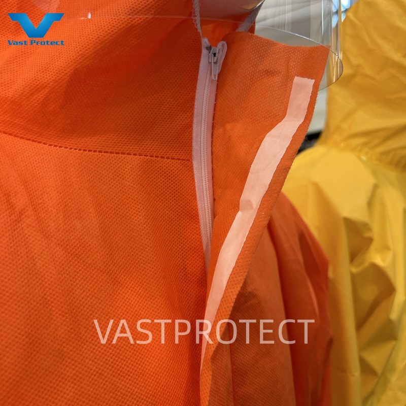 Factory Type5&6 SMS 56GSM Australia Market Orange Coveralls with Reflective Tape