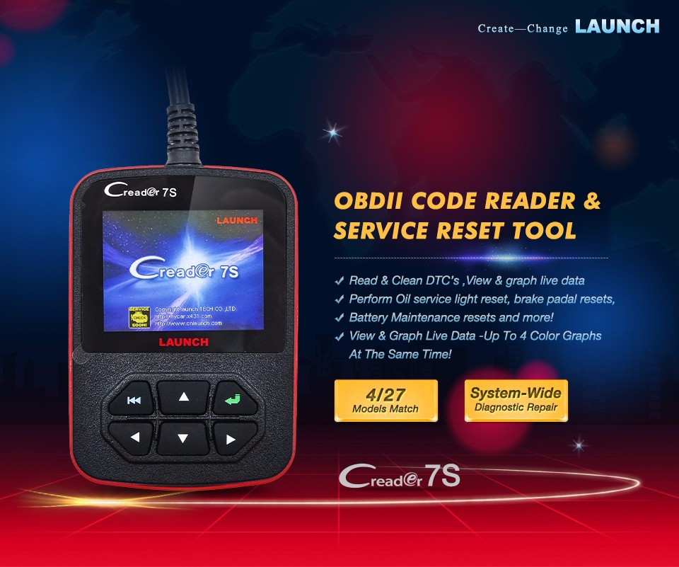 Original Launch X431 CReader 7S Code Reader add Oil Reset Function CReader 7 Plus Update Via Official Website