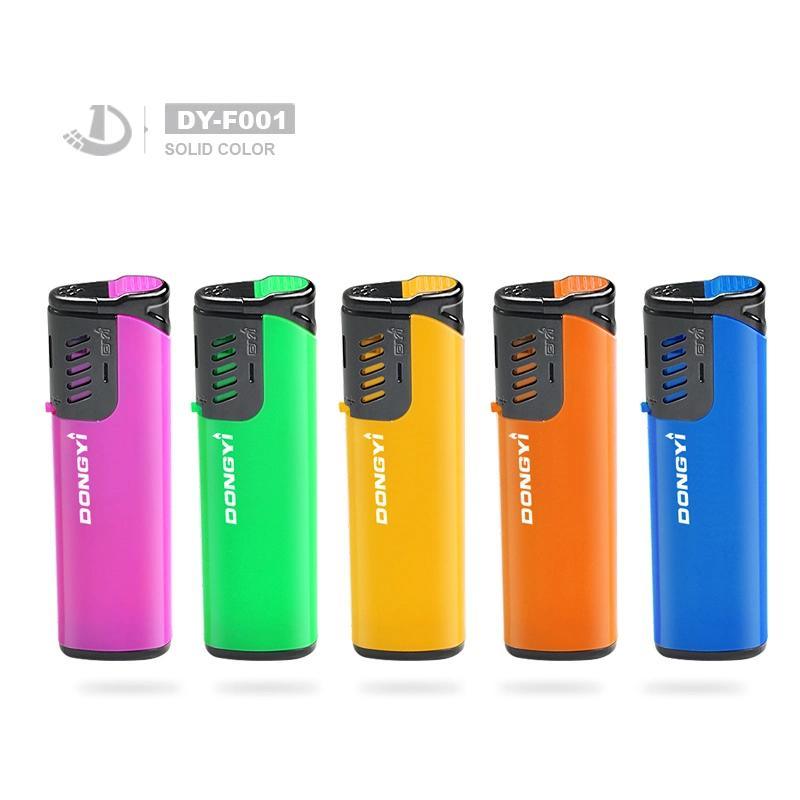 Dongyi High Quality Solid Color Windproof EUR Standard Cigarette Gas Lighter