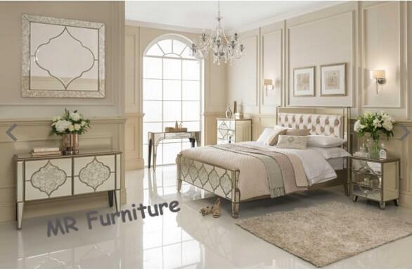 Unique Mirror Furniture Set For Bedroom Venetian Design