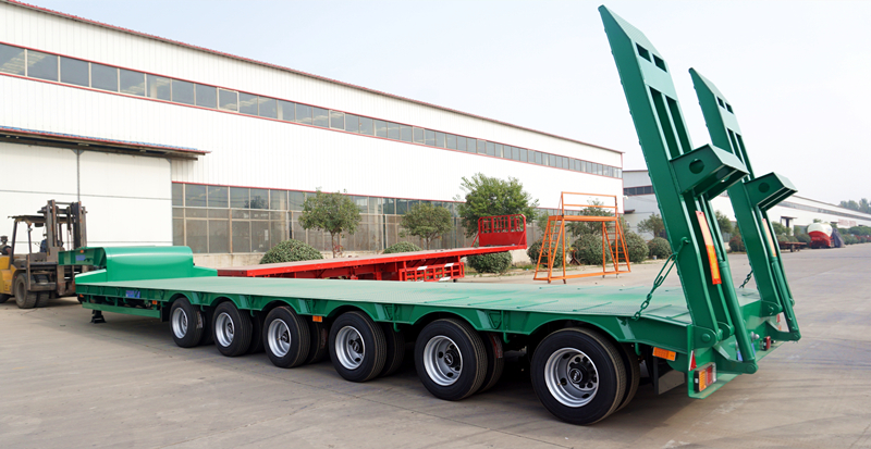 6 Axle 60 tons Transport Construction Machinery LowBed Trailer