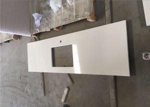 White Quartz Prefab Stone Countertops For Restaurant Single Sink