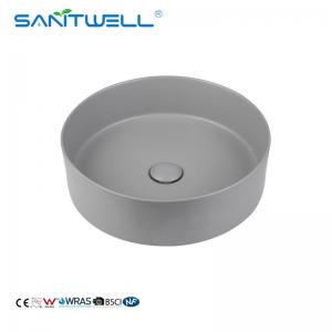 China Bathroom Easy Cleaning 400mm Curved Ceramic Basin Above Counter Basin on sale 