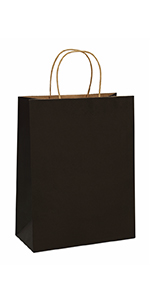 BagDream 10x5x13" Black Shopping Bags 50PCS