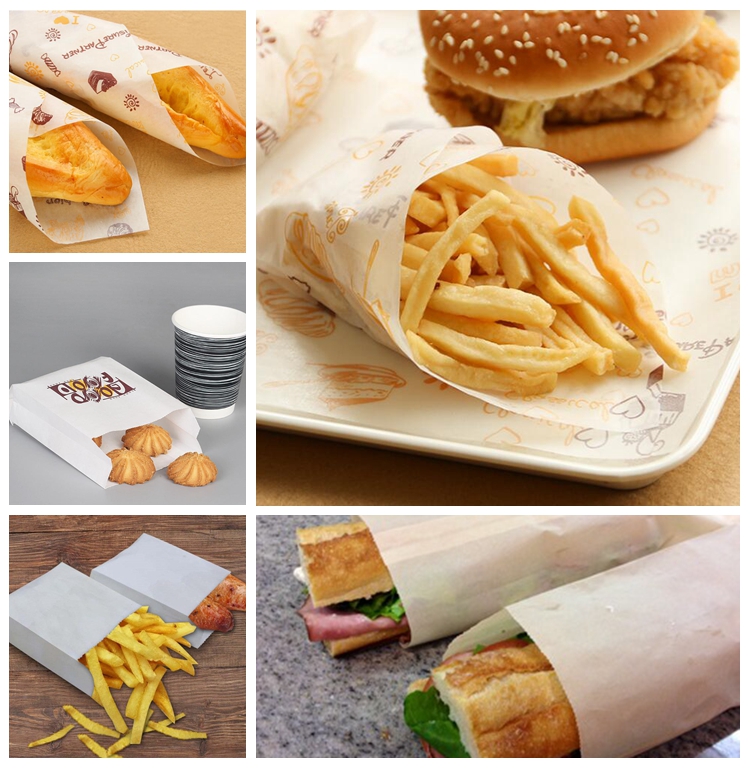 Factory Price Heat Resistant FDA Approved 28GSM Burger Wrapping Wax Paper