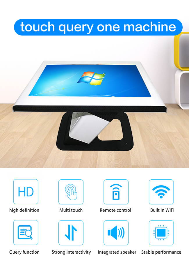 Z-shaped irregular Smart screen touch table Multimedia Touch Table All In One Touch Screen Coffee Table Indoor