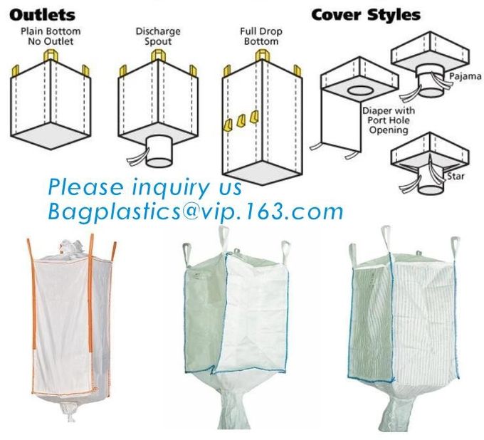 Cement Ton FIBC Jumbo Bags Reinforce , Biodegradable Plastic Shopping Bags