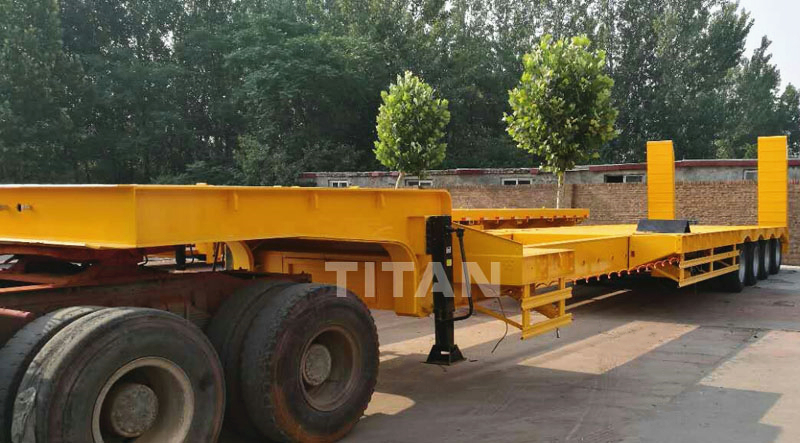 TITAN 4 axle 100 ton Extendable low loader lowbed trailer price