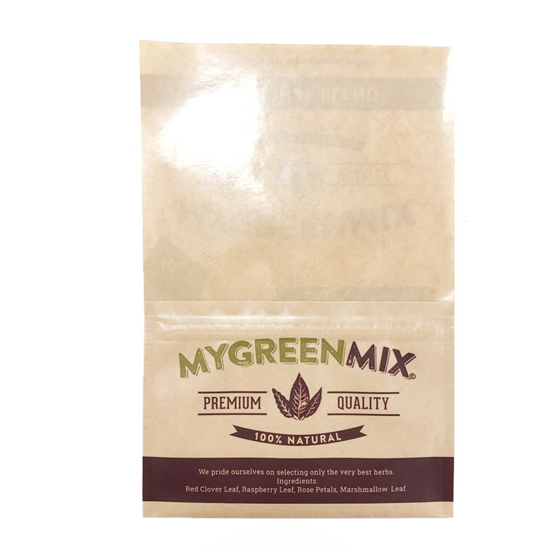 Smell Proof Mariguana Tobacco Leaf Ziplock Bag Efo Friendly Kraft Paper