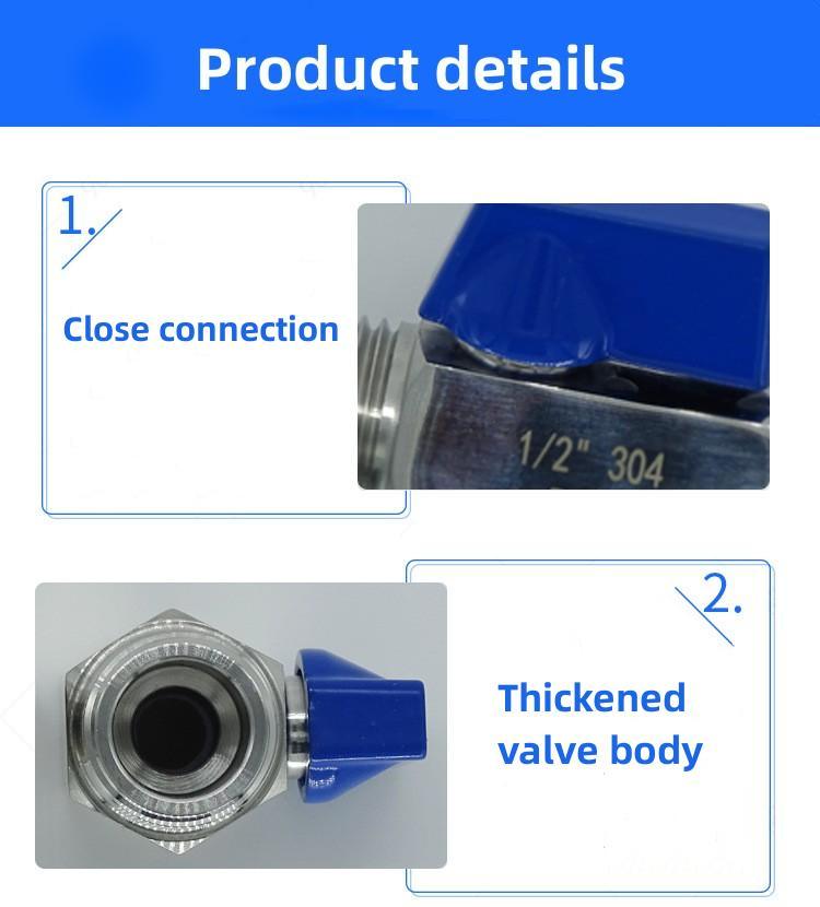 304 Stainless Steel Male and Female Thread Air Compressor Cut off Valve Micro Switch Mini Ball Valve