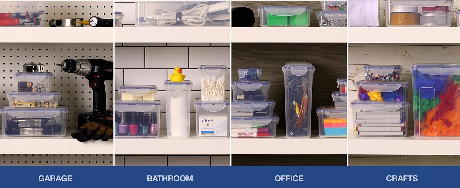 LocknLock Storage containers are versatile for the kitchen, but also in garage, bathroom and office