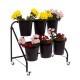 Black Flower Pot Two Tier Flower Display Rack Decoration 6 Bucket Tiered Floral Stand