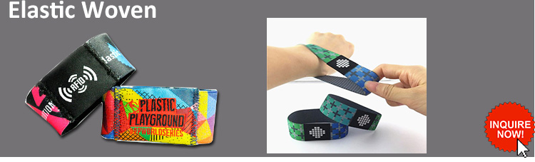Elastic Stretch RFID woven Wristband For Sports and events
