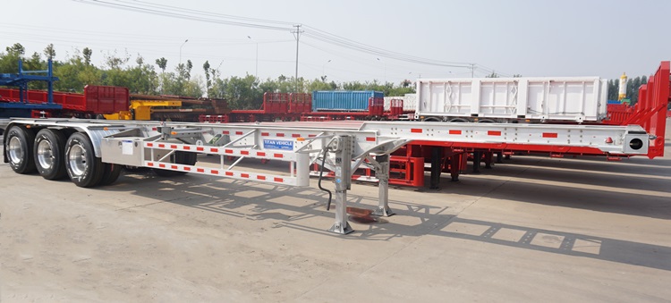 3 Axle 40 Foot Container Chassis Skeleton Trailer for Sale Near Me