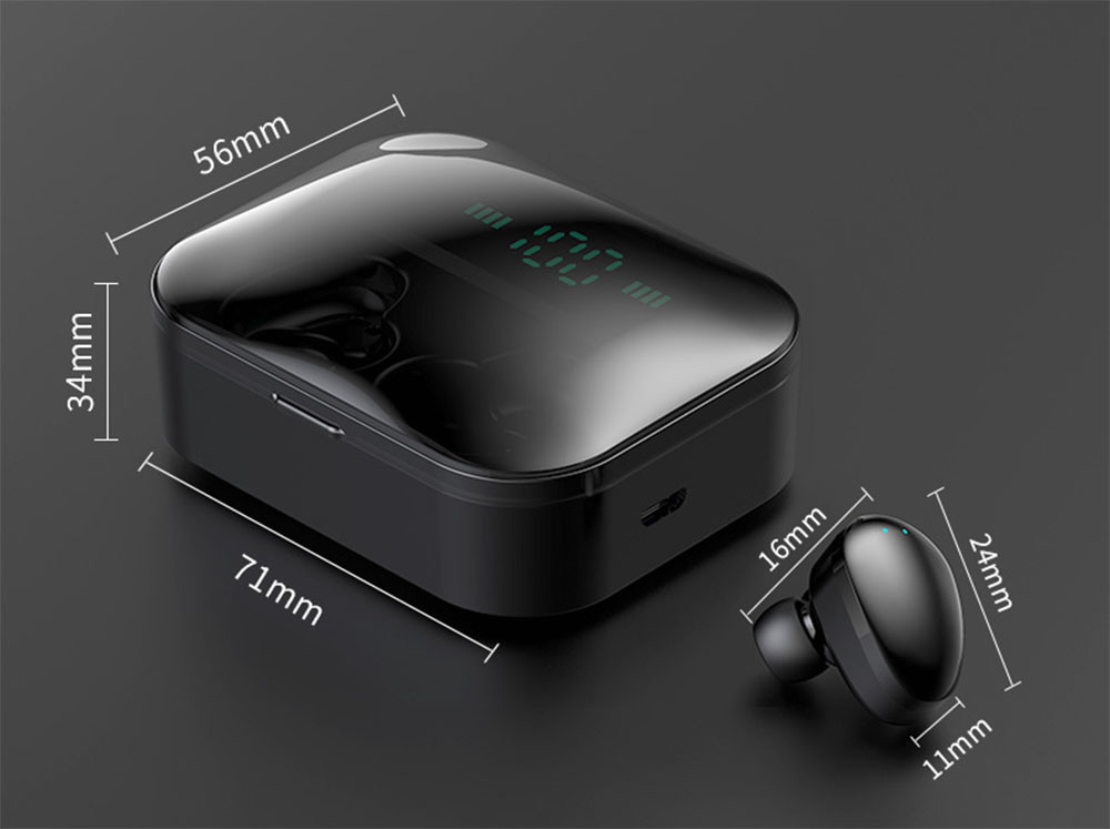 Tws 5.0 Bluetooth Earphone Ipx7 Wireless Headphone 6D Stereo HiFi Wireless Earbus Gaming Headset (with Microphone Power Bank)