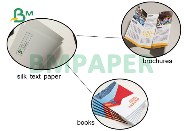 80# 100# 120# 2 Sides Coated Silk Text Paper For Brochures Printing 70 x 100cm 