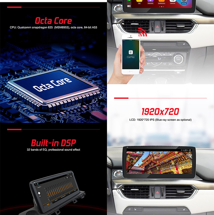 4G LTE Mazda Car Stereo , Mazda 6 Head Unit With HD LCD Display