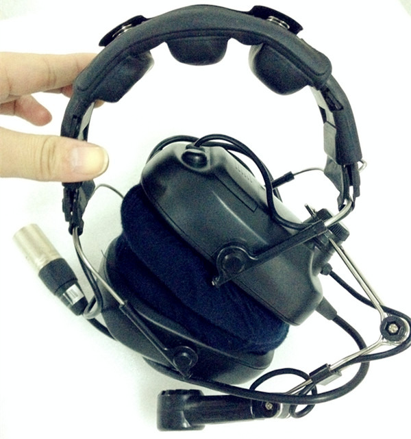 TELIKOU Professional Dual Ear Headband XLR-4 Noise Cancelling Intercom System Headphone