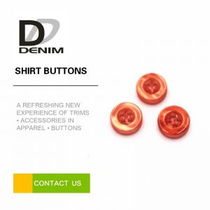 China Fashion Spring Dress Shirt Buttons , Orange Girls 4 Hole Plastic Button on sale 