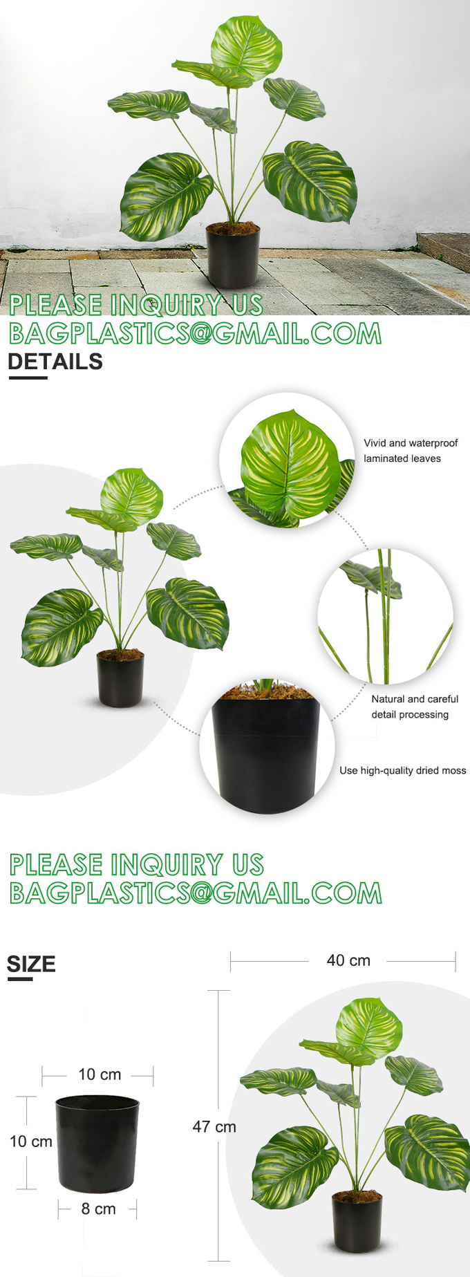 Fake Plants 16" Faux Plants Artificial Potted Plants Indoor for Home Office Farmhouse Kitchen Bathroom Table Shelf 22