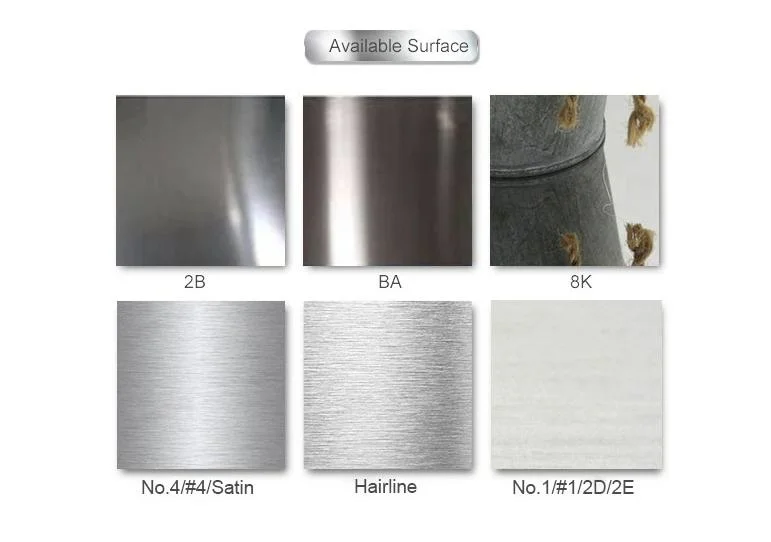 Hight Quality Stainless Steel Sheet 2b/Ba/Hl/No.1/No.3/No.4/8K Hot Cold Rolled AISI201 202 304 304L 316 316L 310 321 410 420 441 439 409L Stainless Steel Plate