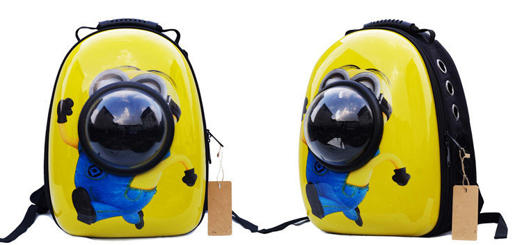 Cartoon Pet Carrier Painting Bright Space Dog Outdoor Bags