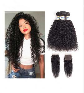 China Double Weft Kinky Curly Cambodian Virgin Hair / 100 Remy Human Hair Extensions on sale 