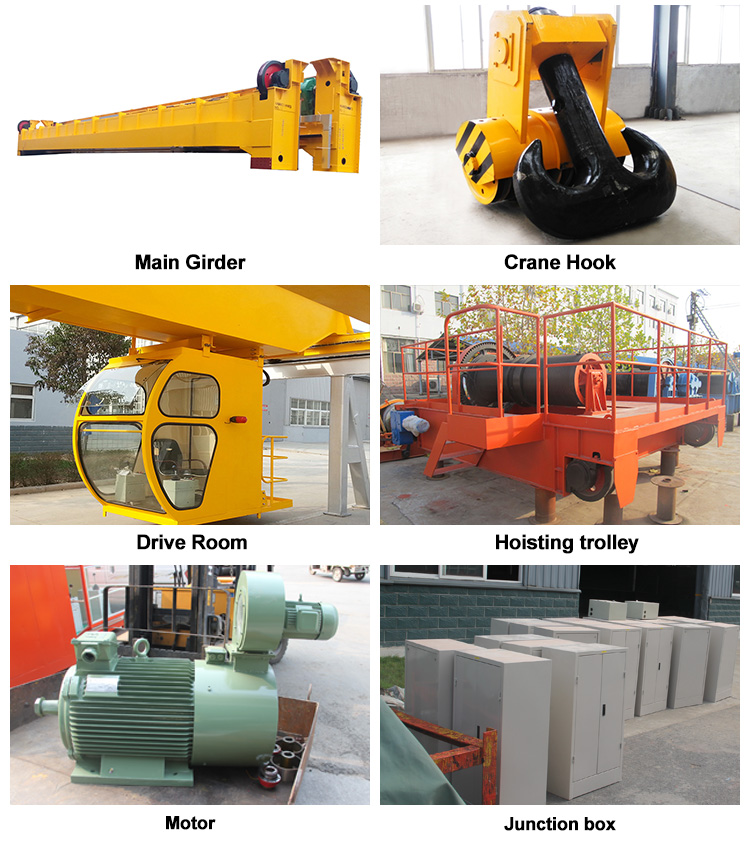 kuangshan QD Type Workshop Gearbox Double Beam Overhead Crane 100 Ton 120 Ton 300 ton 500 ton With Trolley For Sale