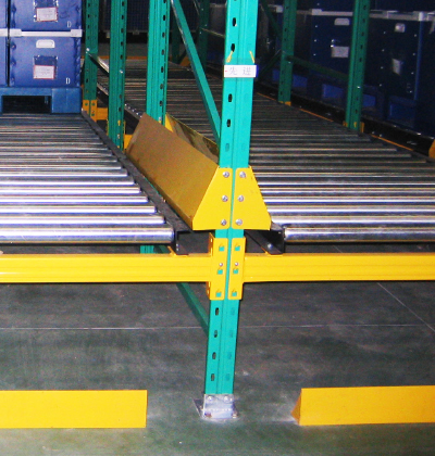 Curved Ground Safety Barrier,Rack End Corner Protector,Warehouse Storage Rack Flexible Anti-Collision System