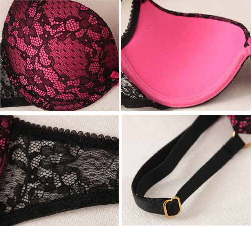 details of lace bra and brief