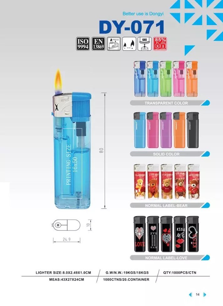 Transparent Color Logo Printed Electric Shock Lighter