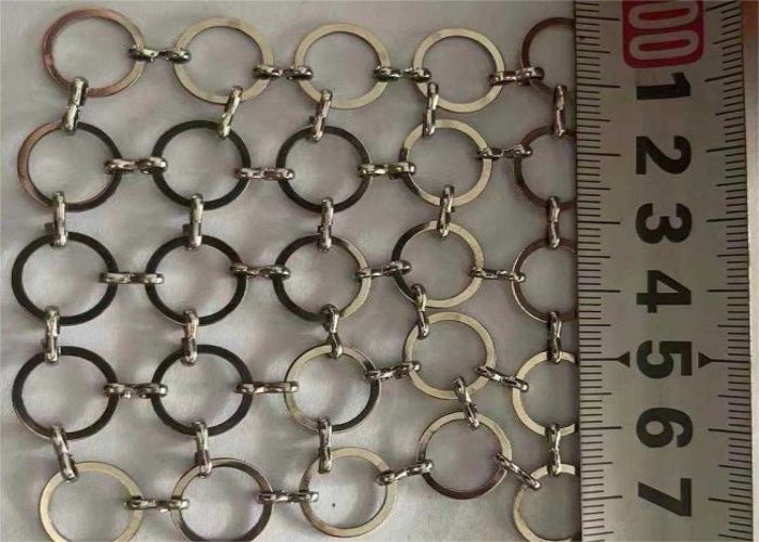2.7mm Thickness For Hotel Decoration Circle Brass Wire Mesh Panels
