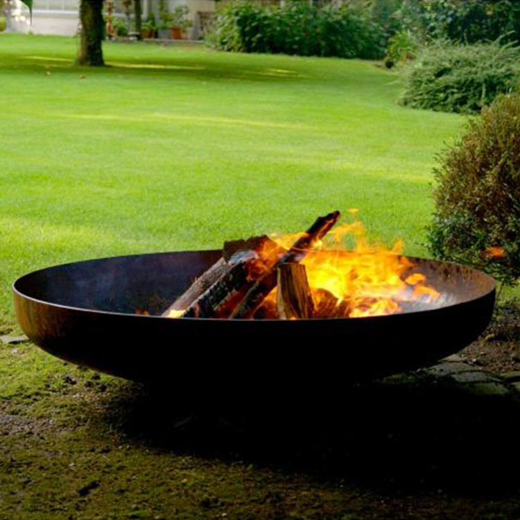  Portable Simple Rustic Round Brazier Wood Burning Corten Steel Fire Pit For Fun Time Outdoor Backyard 