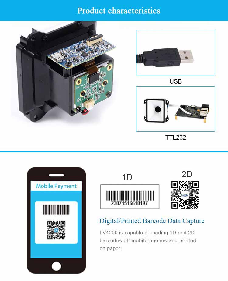 LV4200 2D Barcode Scanner Module
