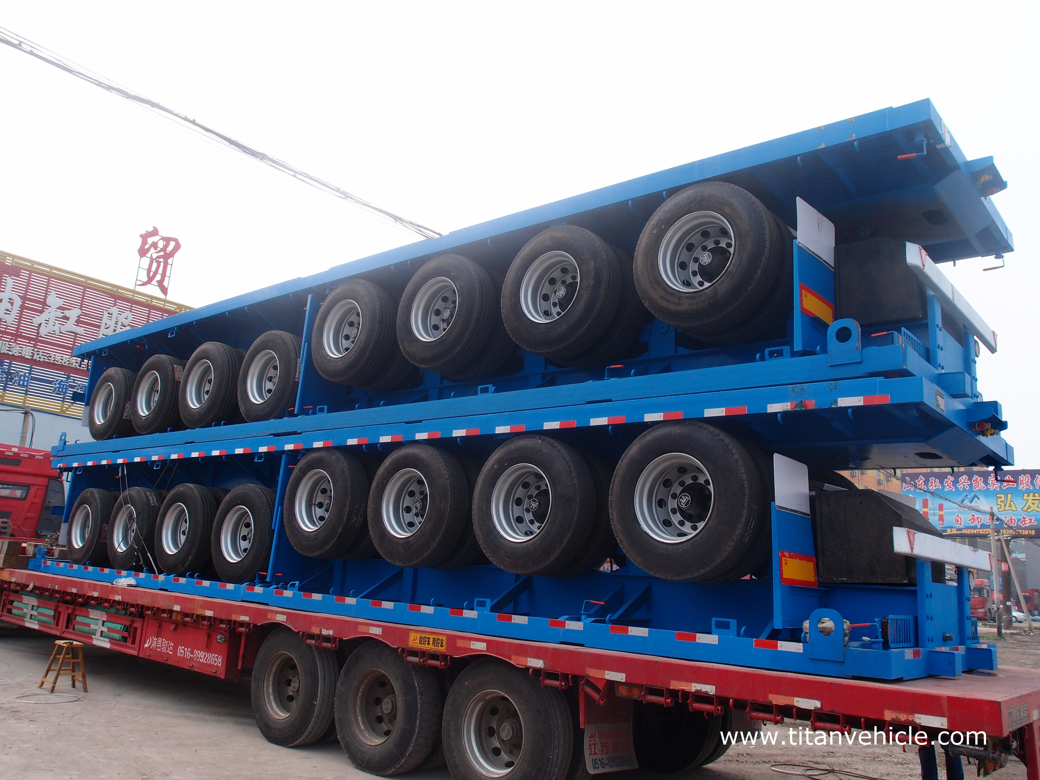 4 Axles flatbed trailers