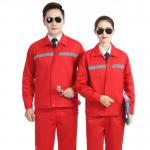 Flyita New Red Color Men Long Sleeve Anti-static Work Clothes With Reflective Strips
