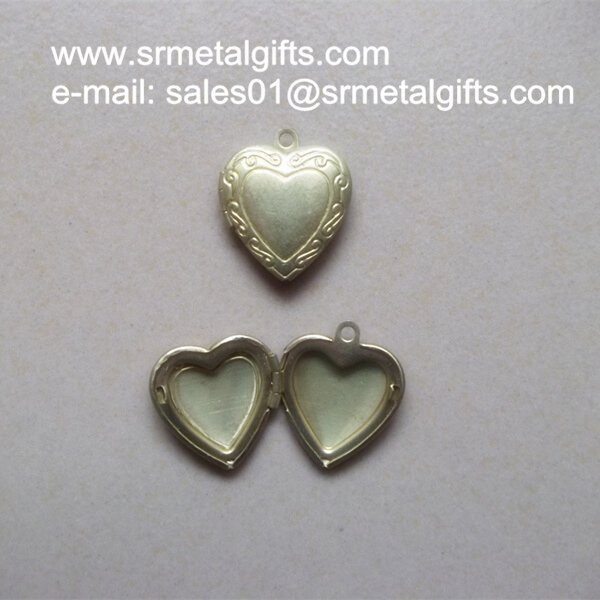 Solid Brass Heart Photo Locket Pendant