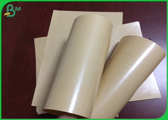 100% Waterproof 50gr 60gr 70gr PE Coated Brown Kraft Paper For Food Packaging