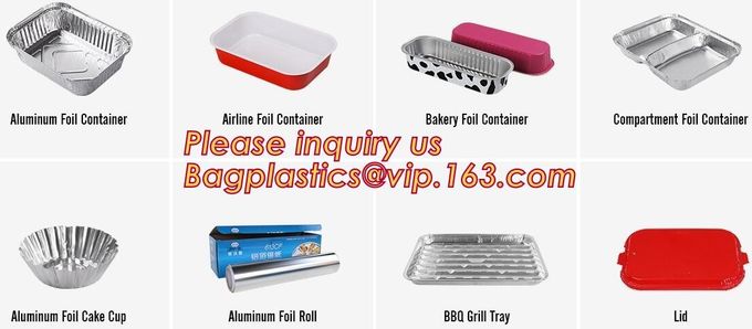 Rectangle Shaped Disposable Aluminum Foil Pan Take-Out Food Containers With Aluminum Lids/Without Lid 8