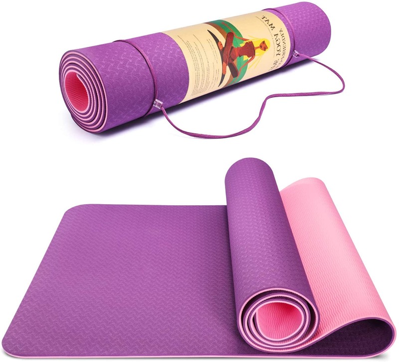 Luming YM-023 Eco Friendly TPE Yoga Mat Non-Slip Workout Mat for Yoga, Pilates and Exercises with Carrying Strap